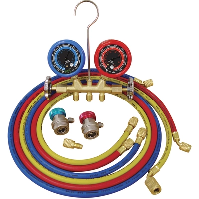 ATD - 3694 - Deluxe Dual Brass A/C Manifold Gauge Set pa1
