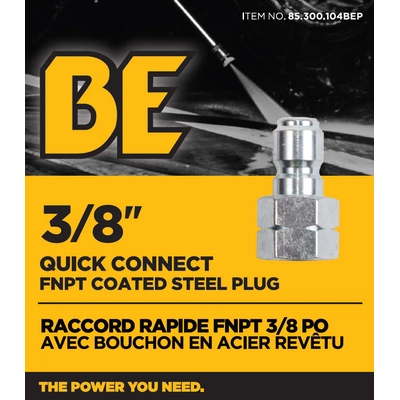 BE POWER EQUIPMENT - 85300104BEP - Quick Connect Steel Plug pa1