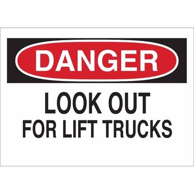 BRADY - 23002 - Danger Look Out For Lift Trucks Sign pa1