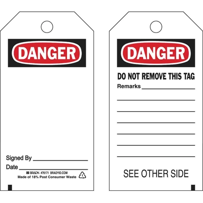 BRADY - 76171 - Danger Accident Prevention Tags pa1