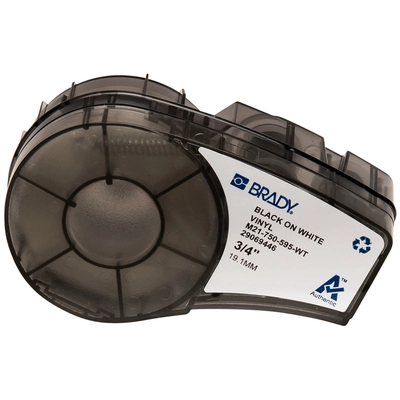 BRADY - M21-750-595-WT - All Weather Permanent Adhesive Vinyl Label Tape with Ribbon for M21 Printers pa1