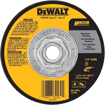 DEWALT - DW8405 - Aluminum Grinding Wheel pa2