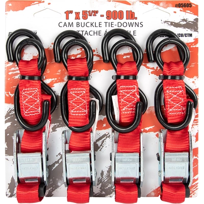 ERICKSON MANUFACTURING LTD. - 5605 - 1″ x 5 1/2′ Cam Buckle Tie-Downs pa2