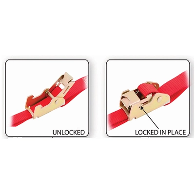 ERICKSON MANUFACTURING LTD. - 5712 - 1″ x 6′ Motorcycle/ATV Straps with Over-Centre Locking Buckle pa1
