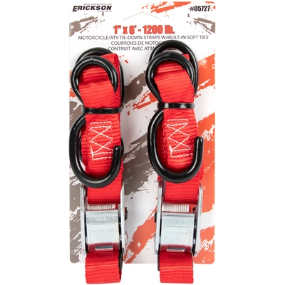 ERICKSON MANUFACTURING LTD. - 5727 - 1″ x 6′ Motorcycle/ATV Cam Buckle Straps with Built in Soft Ties pa2