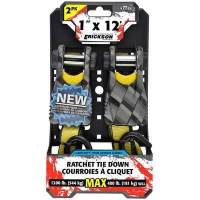 ERICKSON MANUFACTURING LTD. - 31354 - 1″ x 12′ – Ratchet Tie-Down with “Carbon Fiber Look” pa2