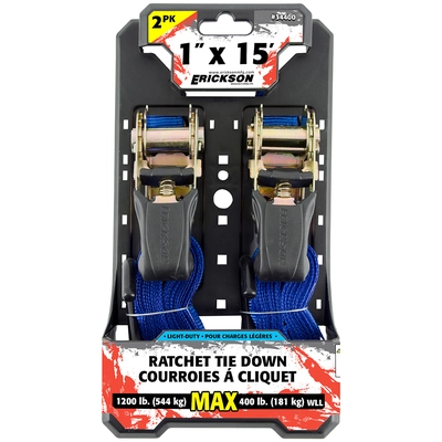ERICKSON MANUFACTURING LTD. - 34400 - 1″ x 15′ – Soft Grip Ratcheting Tie-Downs pa2