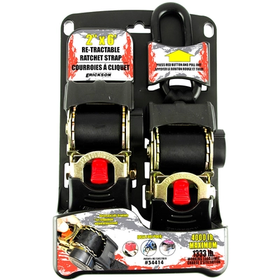 ERICKSON MANUFACTURING LTD. - 34414 - 2″ x 6′ – Re-Tractable Ratchet Straps pa2