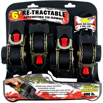 ERICKSON MANUFACTURING LTD. - 34420 - 1″ x 6′ – Re-Tractable Ratchet Straps pa2