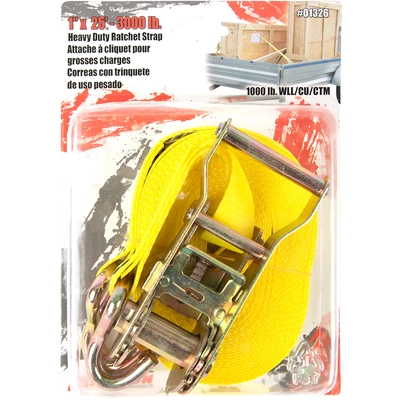 ERICKSON MANUFACTURING LTD. - 51326 - 1″ x 25′ - Ratchet Strap With Double J-Hooks pa2