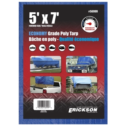 ERICKSON MANUFACTURING LTD. - 56999 - 5′ x 7' - Economy Grade Poly Tarps pa1