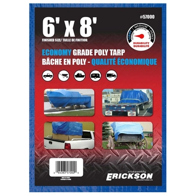 ERICKSON MANUFACTURING LTD. - 57000 - 6′ x 8′ - Economy Grade Poly Tarps pa1