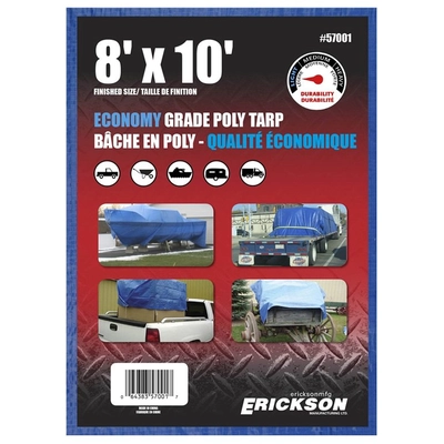 ERICKSON MANUFACTURING LTD. - 57001 - 8′ x 10′ - Economy Grade Poly Tarps pa1