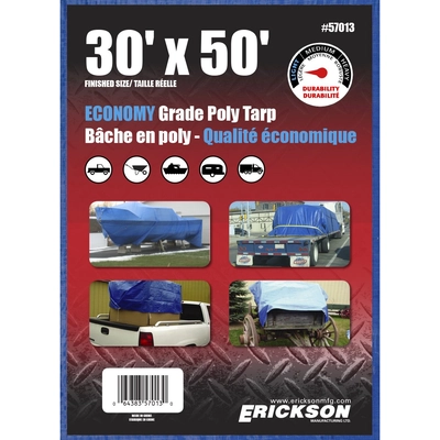 ERICKSON MANUFACTURING LTD. - 57013 - 30′ x 50′ Economy Grade Poly Tarps pa2
