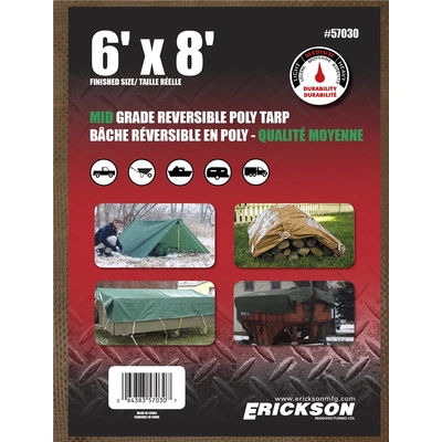 ERICKSON MANUFACTURING LTD. - 57030 - 6' x 8' Mid Grade Reversible Poly Tarps pa2