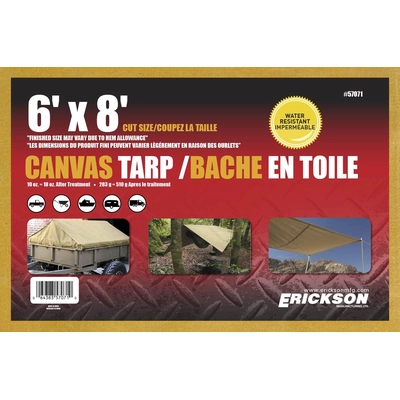 ERICKSON MANUFACTURING LTD. - 57071 - 6′ x 8′ Canvas Tarps pa2