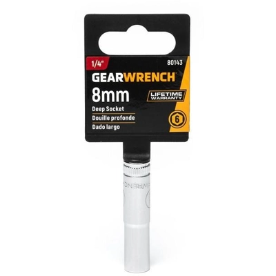 GEAR WRENCH - 80143 - 1/4" Drive 6 Point Deep Metric Socket 8mm pa2