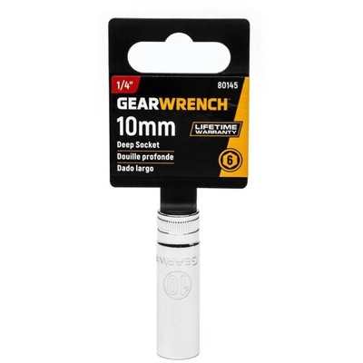 GEAR WRENCH - 80145 - 1/4" Drive 6 Point Deep Metric Socket 10mm pa2