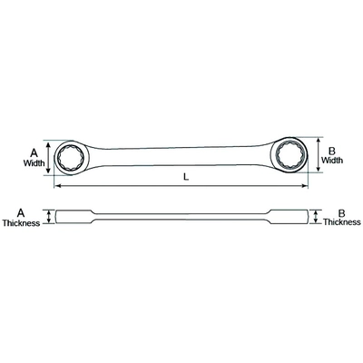 GEAR WRENCH - 9201D - 5/16" x 3/8" 12-Point Straight Head 72-Teeth Ratcheting Chrome Double Box End Wrench pa2