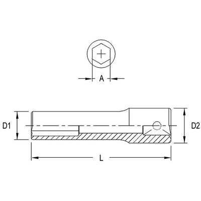 GENIUS - 225212 - 1/4″ Dr. 12mm Deep Hand Socket pa2