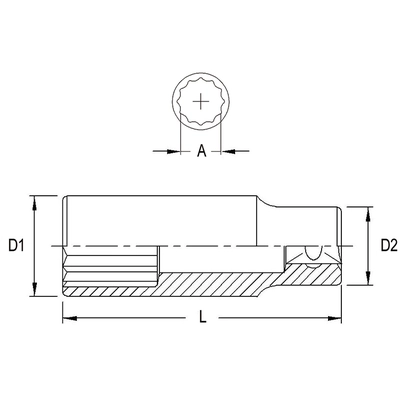 GENIUS - 437817 - 1/2″ Dr. 17mm (12 pt.) Deep Hand Socket pa2
