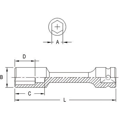 GENIUS - 669840 - 3/4″ Dr. 1-1/4″ Extra Long Budd Wheel Impact Socket pa1