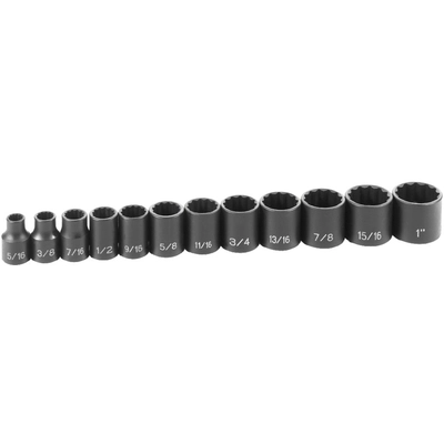 GREY PNEUMATIC TOOLS - 1202 - 3/8" Drive Standard Impact Socket Set pa1