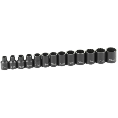 GREY PNEUMATIC TOOLS - 1203M - 3/8\" Drive Metric Impact Socket Set pa1