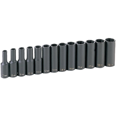 GREY PNEUMATIC TOOLS - 1213MD - 3/8" Drive Deep Impact Socket Set pa1