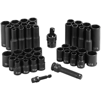 GREY PNEUMATIC TOOLS - 1243RD - 3/8" Drive Standard and Deep Impact Socket Set pa1