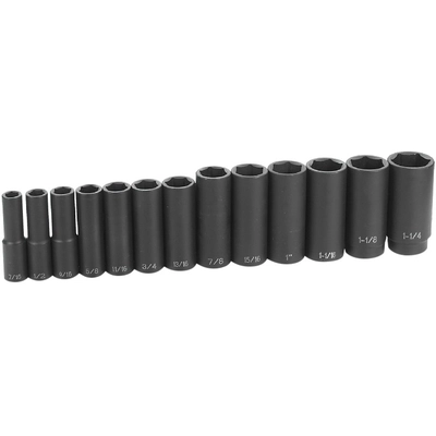 GREY PNEUMATIC TOOLS - 1312D - 1/2" Drive Deep Impact Socket Set pa1