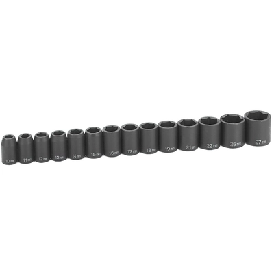 GREY PNEUMATIC TOOLS - 1412M - 1/2" Drive Standard Impact Socket Set pa1