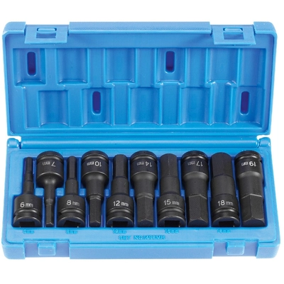 GREY PNEUMATIC TOOLS - 1498MH - 1/2" Drive Metric Hex Driver Set pa2