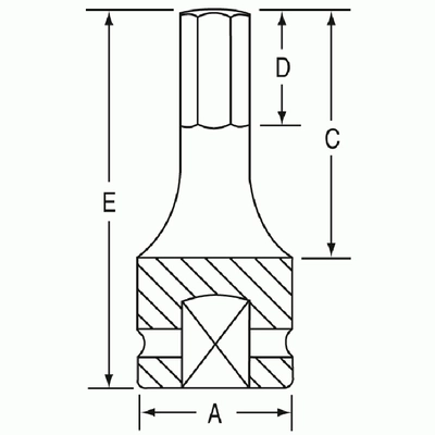 GREY PNEUMATIC TOOLS - 1905M - 3/8" Drive 5 mm Hex Impact Bit Socket pa2
