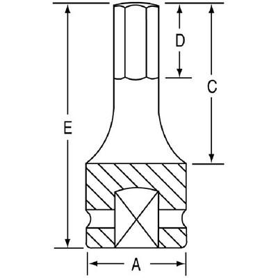 GREY PNEUMATIC TOOLS - 1907F - 3/8" Drive 7/32" Hex Impact Bit Socket pa2