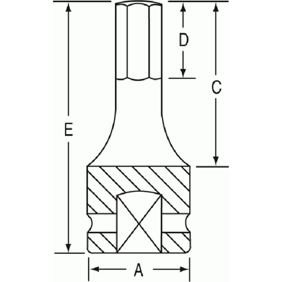 GREY PNEUMATIC TOOLS - 2908M - 1/2" Drive 8 mm Hex Impact Bit Socket pa3