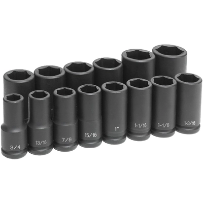 GREY PNEUMATIC TOOLS - 8038D - 3/4" Drive SAE 6-Point Deep Impact Socket Set pa1