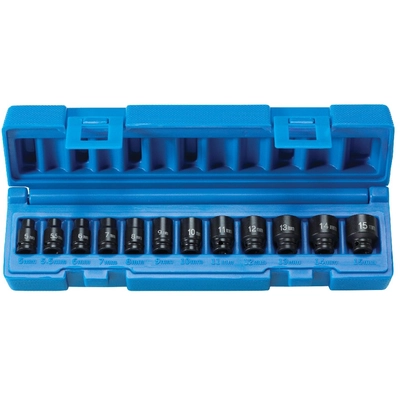 GREY PNEUMATIC TOOLS - 9712MG - 1/4" Drive Metric 6-Point Standard Magnetic Impact Socket Set pa2