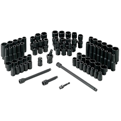 GREY PNEUMATIC TOOLS - 9772 - 1/4" Drive SAE/Metric 6-Point Standard and Deep Impact Socket Set pa1