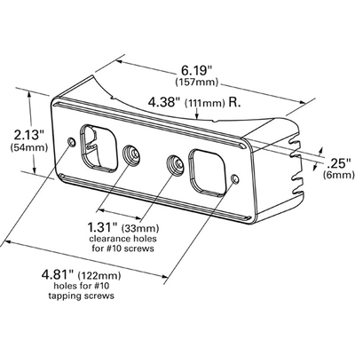 GROTE INDUSTRIES - 43050 - 4 3/4" Corner Radius Brackets pa6