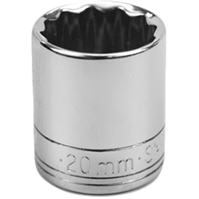 SK TOOLS - SKT-2320 - 20 mm 3/8 Drive 12 Point Metric Standard Chrome Socket pa2