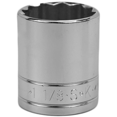 SK TOOLS - SKT-40136 - 1-1/8" 1/2" Drive 12 Point Fractional Standard Chrome Socket pa2