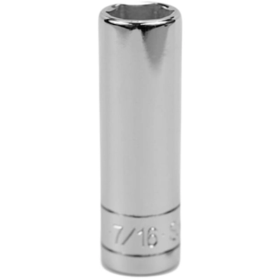 SK TOOLS - 41914 - 7/16" 1/4" Drive 6 Point Fractional Deep Chrome Socket pa2