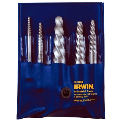 IRWIN - 53545 - Hanson 535/524 Series 6-piece 3/32" to 7/8" Square Shank Spiral Flute Screw Extractor Set pa1
