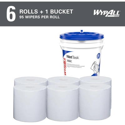 KIMBERLY-CLARK - 06001 - PowerClean WetTask Wipers for Solvents System (Pack of 6) pa3