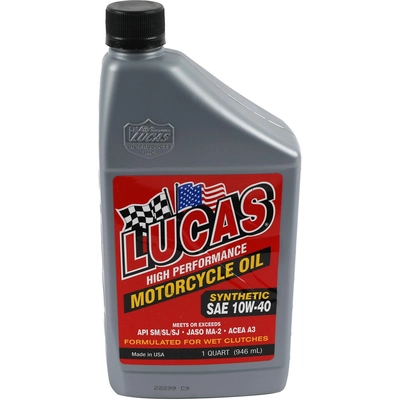 LUCAS OIL - 10793 - Synthetic SAE 10W-40 Motorcycle Oil pa1