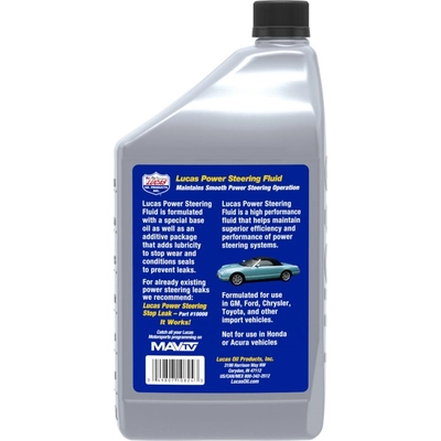 LUCAS OIL - 10824-6 - Power Steering Fluid pa6