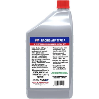 LUCAS OIL PRODUCTS INC. - 11020 - Semi-Synthetic Racing Automatic Transmission Fluid pa4