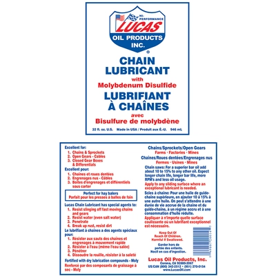 LUCAS OIL PRODUCTS INC. - 20014 - Chain Lubricant pa2