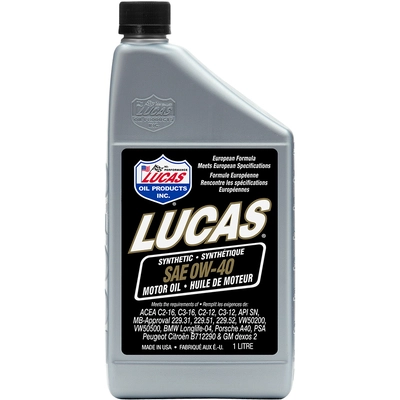 LUCAS OIL PRODUCTS INC. - 20248 - High Performance European Synthetic Motor Oils pa1
